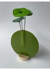 Kerek váza szet, almazöld színállásban 13 cm