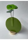 Kerek váza szet, almazöld színállásban 13 cm