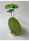 Kerek váza szet, almazöld színállásban 13 cm