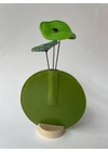 Kerek váza szet, almazöld színállásban 13 cm