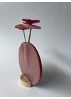 Kerek váza szet, rózsaszín színállásban 13 cm