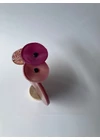 Kerek váza szet, rózsaszín színállásban 13 cm