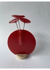 Kerek váza szet, piros színállásban 13 cm