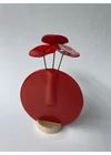 Kerek váza szet, piros színállásban 13 cm