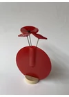 Kerek váza szet, piros színállásban 13 cm