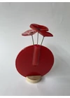 Kerek váza szet, piros színállásban 13 cm