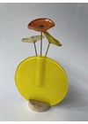 Kerek váza szet, sárga színállásban 13 cm