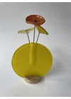 Kerek váza szet, sárga színállásban 13 cm