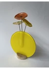 Kerek váza szet, sárga színállásban 13 cm