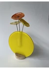 Kerek váza szet, sárga színállásban 13 cm