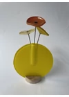 Kerek váza szet, sárga színállásban 13 cm
