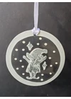 White hand-painted standing elf glass ornament