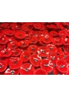 Kis méretű kerek üveg virág kültérre piros színben 43 cm -es rozsdamentes acélszáron
