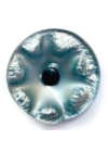 Kis méretű kerek üveg virág beltérre ezüst színben 43 cm -es rozsdamentes acélszáron