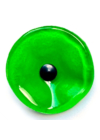 Kis méretű kerek üveg virág beltérre zöld színben 43 cm -es rozsdamentes acélszáron