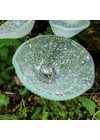 Medium -sized glass calabel flower for outdoor in transparent-white colour with 43 cm stainless steel stem.