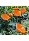 Medium -sized glass calabel flower for outdoor in orange colour with 43 cm stainless steel stem.