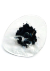 Kis méretű ovális üveg virág beltérre színben 43 cm -es rozsdamentes acélszáron