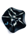 Kis méretű üveg csillagvirág beltérre fekete színben 43 cm -es rozsdamentes acélszáron