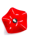 Kis méretű üveg csillagvirág beltérre piros színben 43 cm -es rozsdamentes acélszáron