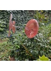 Large size glass flower for outdoor use in transparent, black, red colour with 1 meter stainless steel stem