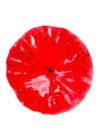 Nagy méretű 18 cm átmérőjű üveg virág kültérre piros- fekete színben 100 cm -es rozsdamentes acélszáron