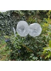 Large size glass flower for outdoor use in transparent, white, black colour with 1 meter stainless steel stem