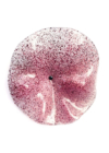 Nagy méretű 18 cm átmérőjű üveg virág kültérre transzparens- magenta-pink színben 100 cm -es rozsdamentes acélszáron