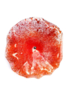 Nagy méretű 18 cm átmérőjű üveg virág kültérre transzparens- narancssárga-piros színben 100 cm -es rozsdamentes acélszáron