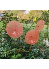 Large size glass flower for outdoor use in transparent, orange, red colour with 1 meter stainless steel stem
