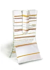 Small transparent vase with yellow-white stripes in 8x13 cm
