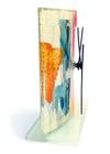 Amasonas ezüst-narancs asztali óra 12x14 cm-es méretben oldalról