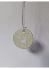 Kis méretű rusztikus karácsonyfadísz rénszarvassal
