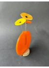 Kerek váza szett, narancs színállásban 13 cm