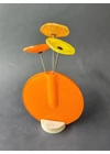 Kerek váza szett, narancs színállásban 13 cm