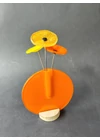 Kerek váza szett, narancs színállásban 13 cm