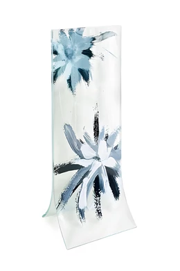 Transzparens alapú fehér-fekete csillag váza 14x36 cm-es méretben