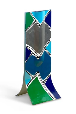 Patchwork Dark Blue-Silver váza 14x36 cm