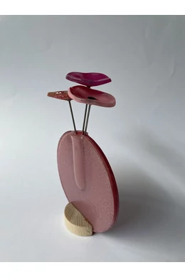 Kerek váza szet, rózsaszín színállásban 13 cm
