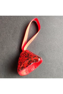 Nagy méretű piros-fekete üveg harang