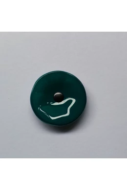 Kis méretű kerek üveg virág kültérre akvamarin színben 43 cm -es rozsdamentes acélszáron