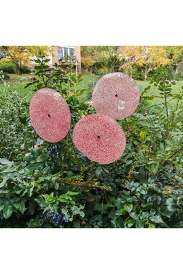 Large size glass flower for outdoor use in transparent, white, red colour with 1 meter stainless steel stem