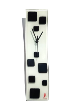 Patchy fehér-fekete falióra 10x41 cm