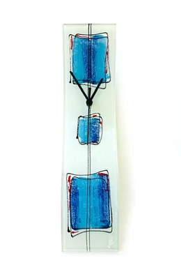 Cubie fehér-kék falióra 10x41 cm
