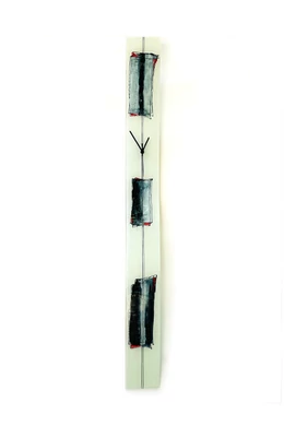 Cubie fehér-szürke falióra 12x115 cm