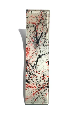 Splash fehér-fekete falióra 10x41 cm