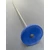 Round small glass flower for indoor use in dark blue colour with 43 cm stainless steel stem