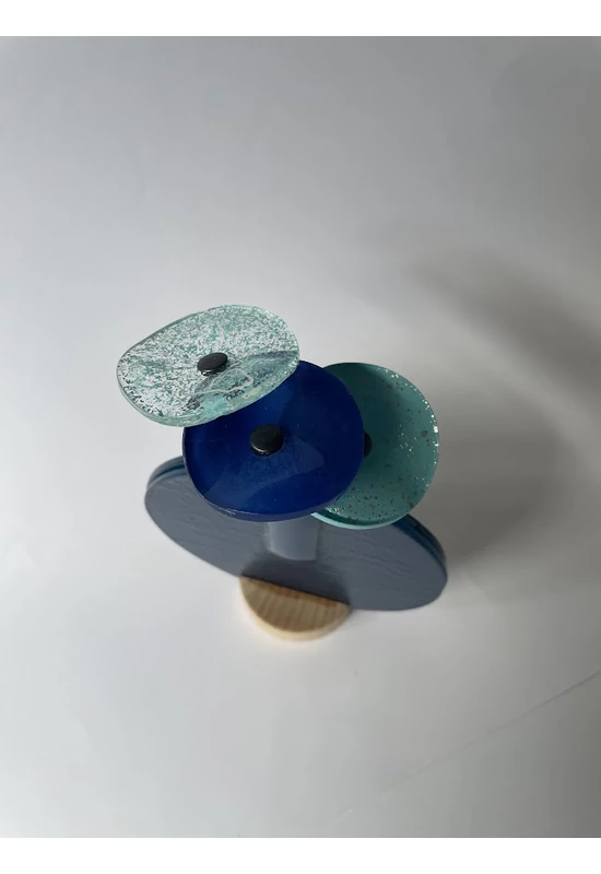 Kerek váza szet, sötétkék színállásban 13 cm