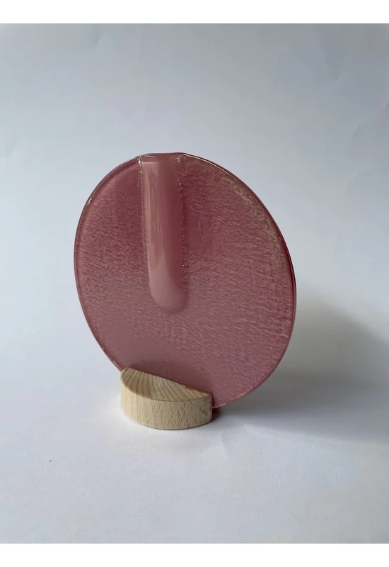 Kerek váza rózsaszín színben 13 cm