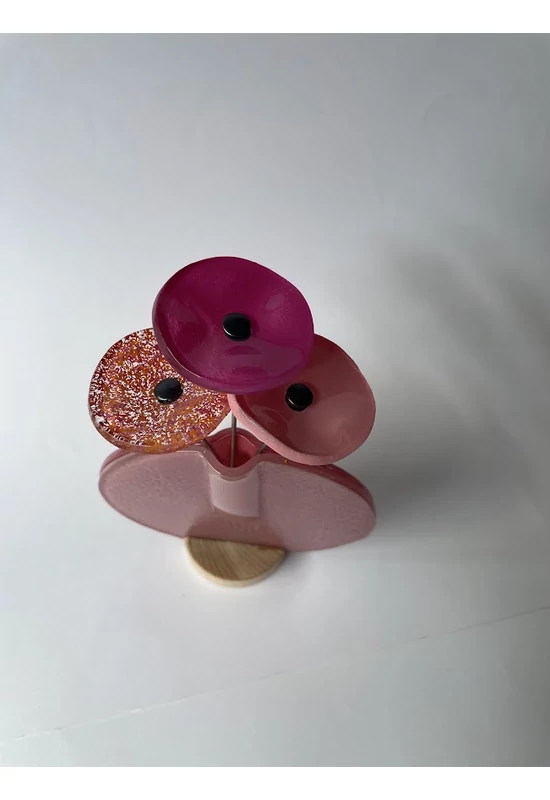Kerek váza szet, rózsaszín színállásban 13 cm